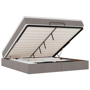 vidaXL Ottoman s&auml;ngram med madrass taupe 160x200 cm tyg