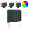 vidaXL Sänggavel LED mörkgrön 103x16x118/128 cm sammet