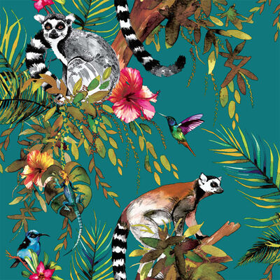 DUTCH WALLCOVERINGS Tapet lemur grön 12402