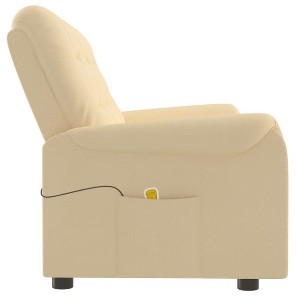 vidaXL Massagefåtölj 3-sits gräddvit mikrofibertyg