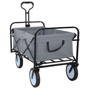 vidaXL Hopf&auml;llbar shoppingvagn med bromsar Gr&aring; 94 x 53 x 99 cm