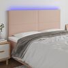 vidaXL S&auml;nggavel LED cappuccino 160x5x118/128 cm konstl&auml;der