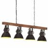 vidaXL Taklampa industriell svart E27 mangotr&auml;