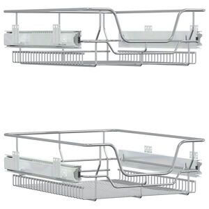 vidaXL Utdragbara tr&aring;dkorgar 2 st silver 45 cm