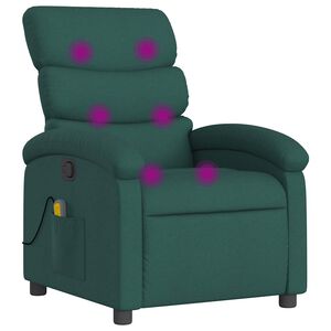 vidaXL Massagef&aring;t&ouml;lj m&ouml;rkgr&ouml;n tyg