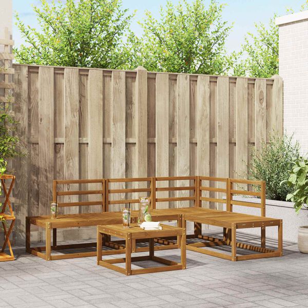 vidaXL Utomhussoffset 5 Stycke Naturf&auml;rg Massivt Akaciatr&auml;