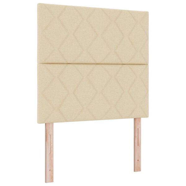 vidaXL B&auml;ddfj&auml;der med madrass med LED -remsljus Kr&auml;m 120 x 190 cm tyg