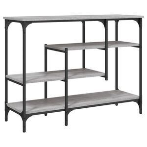vidaXL Konsolbord med hyllor gr&aring; sonoma 100x35x75 cm