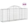 vidaXL Gabioner b&aring;gformade 20 st 200x30x80/100 cm galvaniserat j&auml;rn