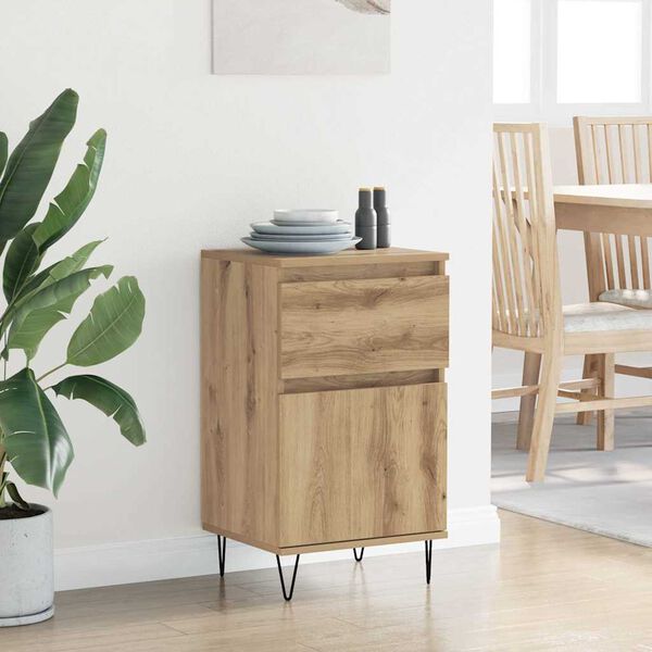 vidaXL Sideboard med låda artisan ek 35 x 40 x 70 cm Konstruerat trä
