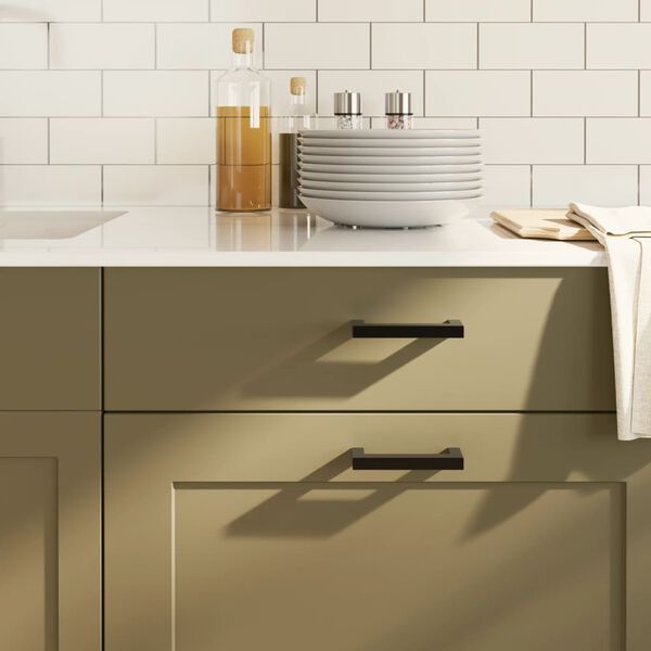 vidaXL Skåphandtag 10 st svart 96 mm rostfritt stål