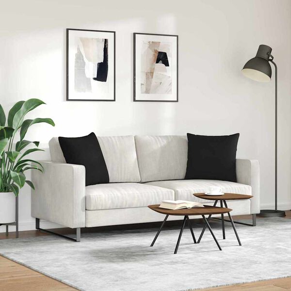 vidaXL Sofakuddar 2 pcs Svart 50 x 50 cm tyg