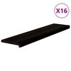 vidaXL Trappstegsmattor 16 pcs m&ouml;rkbrun 110x30x2 cm massiv ek