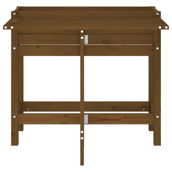 vidaXL Odlingsl&aring;da med hopf&auml;llbar ovansida honungsbrun massiv furu