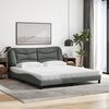 vidaXL Bed with Mattress "Hvar" Dark Grey 180x200 cm Fabric