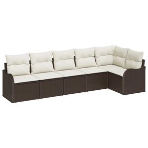 vidaXL Tr&auml;dg&aring;rdsoffset 6 pcs Brun konstrotting