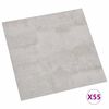 vidaXL Golvplankor 55 pcs Ljusgr&aring; 5,11 m&sup2; PVC