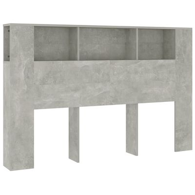 vidaXL Sänggavel med förvaring betonggrå 160x18,5x104,5 cm