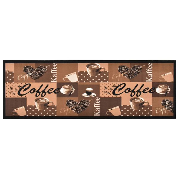 vidaXL K&ouml;ksmatta maskintv&auml;ttbar kaffe brun 60x300 cm