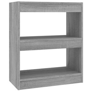 vidaXL Bokhylla/Rumsavdelare gr&aring; sonoma-ek 60x30x72 cm