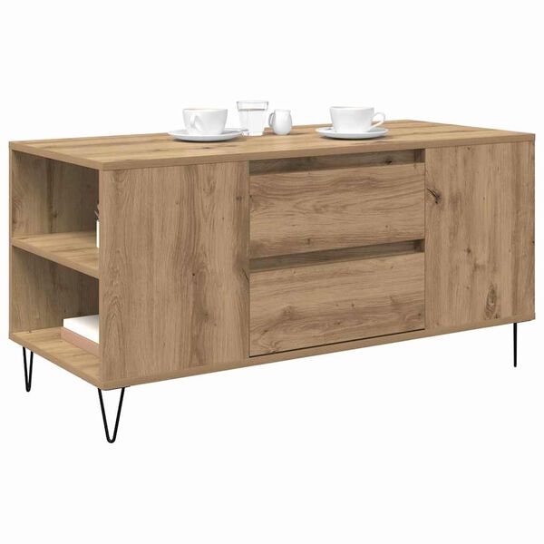 vidaXL Kaffeebord Artisan Ek 102 x 44,5 x 50 cm Konstruerat tr&auml;