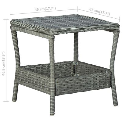 vidaXL Trädgårdsbord ljusgrå 45x45x46,5 cm konstrotting