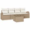 vidaXL Tr&auml;dg&aring;rdsoffset 5 st 4-Antal sittplatser Beige och gr&auml;ddf&auml;rgad