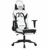 vidaXL Gamingstol med massage och fotst&ouml;d vit och svart konstl&auml;der