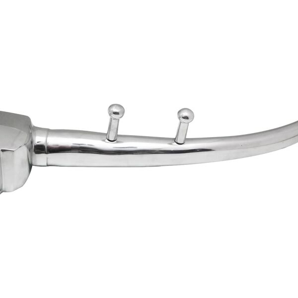 vidaXL Tjurhuvud v&auml;ggmonterad dekoration med krokar aluminium silver