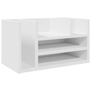 vidaXL Skrivbordshyllor vit 44,5x24x25 cm konstruerat tr&auml;