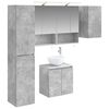 vidaXL Badrumssk&aring;psset 5 pcs Betonggr&aring; 50 x 14,5 x 70 cm