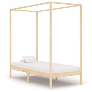 vidaXL S&auml;nghimmel utan madrass massivt tr&auml; 100x200 cm