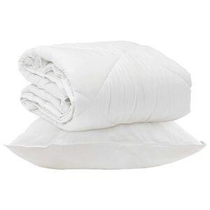 vidaXL &Aring;ret runt duvet med kudde 2 pcs Vit Mikrofiber