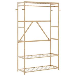 vidaXL Kl&auml;dst&auml;ll med hyllor 110x40x175 cm bambu