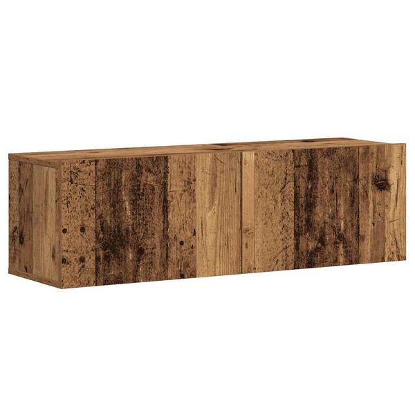 vidaXL V&auml;ggmonterade TV-sk&aring;p 3 st &aring;ldrat tr&auml; konstruerat tr&auml;