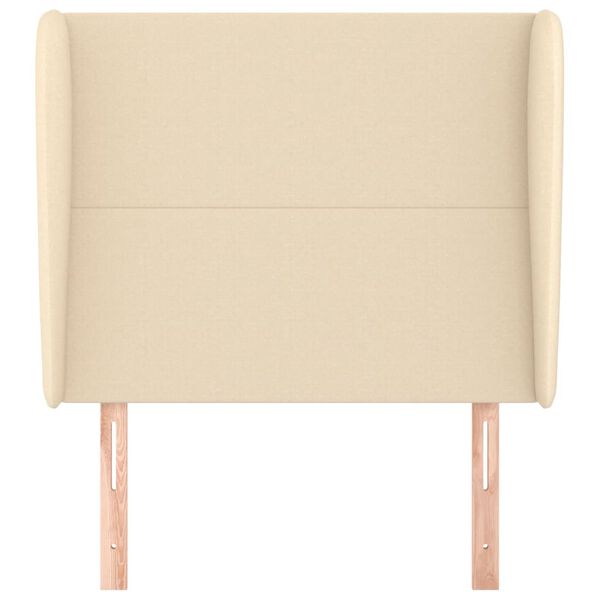 vidaXL S&auml;nggavel med kanter gr&auml;ddvit 93x23x118/128 cm tyg