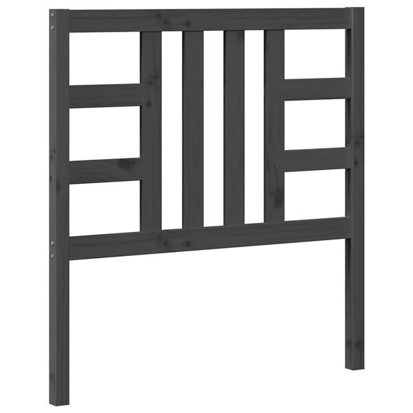 vidaXL Sänggavel grå 96x4x100 cm massiv furu