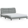vidaXL Bed Frame with LED without Mattress "Hvar" Light Grey 160x200 cm Fabric