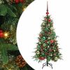 vidaXL Plast Hingad Julgran med 150 LED-lampor Gr&ouml;n 120 cm PE och PVC