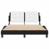 vidaXL Bed Frame without Mattress "Zadar" Black and White 120x200 cm Faux Leather
