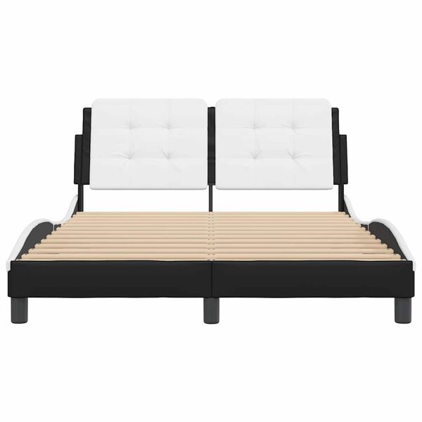 vidaXL Bed Frame without Mattress "Zadar" Black and White 120x200 cm Faux Leather