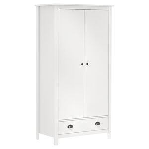 vidaXL Garderob 2 d&ouml;rrar Hill vit 89x50x170 cm massiv furu