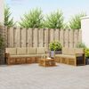 vidaXL Soffgrupper 8 pcs Naturlig och Beige Massivt Akaciatr&auml;