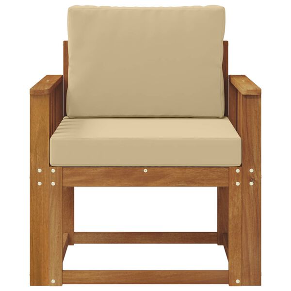 vidaXL Utomhussoffa Massivt akaciatr&auml; och polyester Naturf&auml;rg