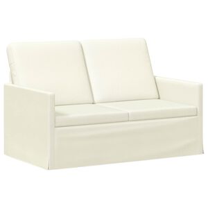 vidaXL Soffa f&ouml;r 2 personer Gr&auml;ddvit 130 x 81 x 82 cm Kordread tyg