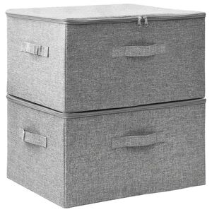 vidaXL F&ouml;rvaringsl&aring;da 2 st tyg 43x34x23 cm gr&aring;