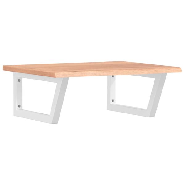 vidaXL V&auml;ggmonterad handfatshylla st&aring;l och massiv ek