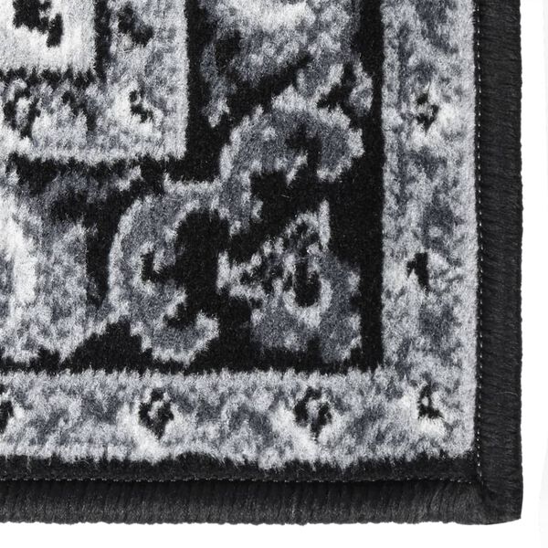 vidaXL G&aring;ngmatta svart BCF 100x500 cm