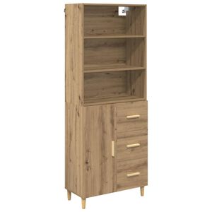 vidaXL Sk&aring;p med l&aring;da Artisan Ek 69,5 x 32,5 x 180 cm Konstruerat tr&auml;