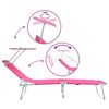 vidaXL Solstol 2-person 2 pcs Rosa 58 x 188 x 77cm tyg